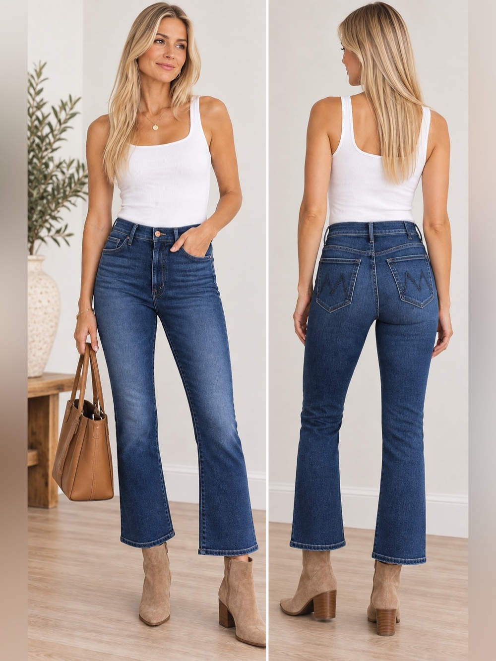 MOTHER The Hustler Ankle High Rise Mini Flare Jeans Heirloom Size 32